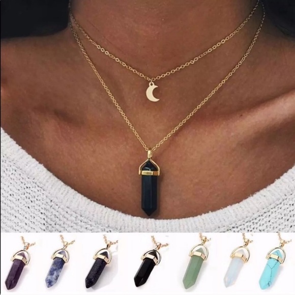 Ruby Ridge Jewelry - HP 9/3 NEW Boho Moon Layered Chakra Necklace